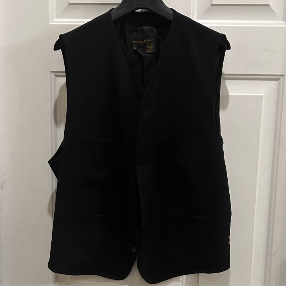 Donna Karan Black 90% Wool Blend Vest